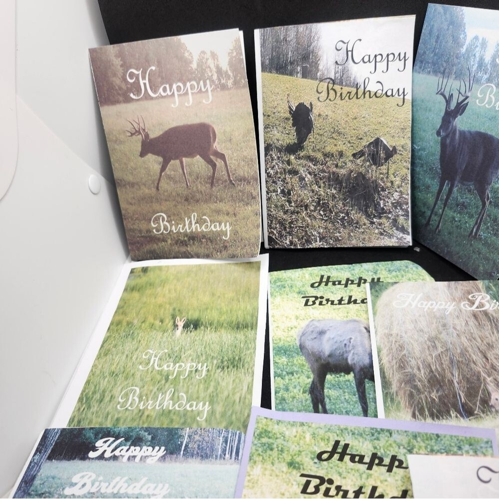 Hand Crafted Nature-Themed Birthday Cards Set Of 12 - Picture 6 of 8